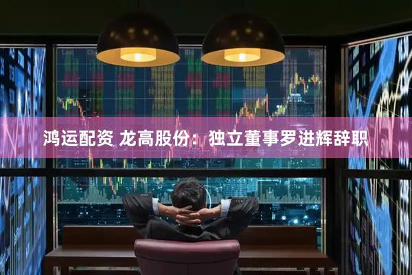 鸿运配资 龙高股份：独立董事罗进辉辞职